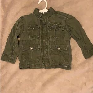 Military style green jacket